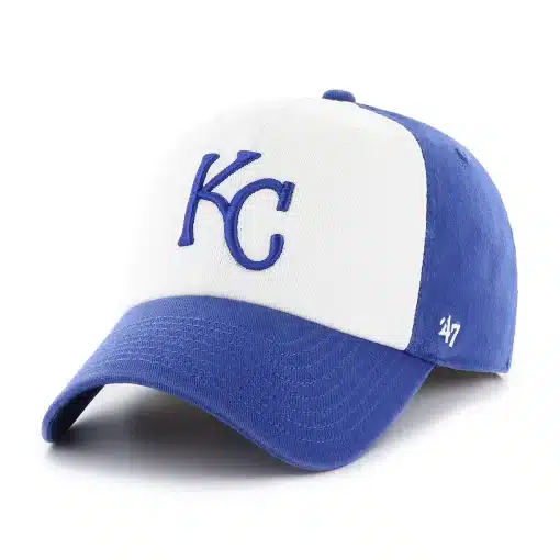 Kansas City Royals 47 Brand White Blue Freshman Franchise Fitted Hat