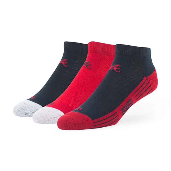 Atlanta Braves Skylite Motion Low Cut Socks 3 Pack Team Color 47 Brand
