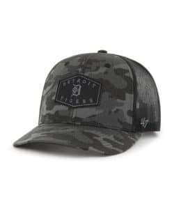 Detroit Tigers 47 Brand Charcoal Camo Trucker Black Mesh Snapback Hat