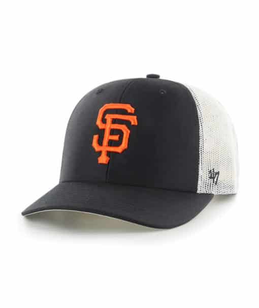 San Francisco Giants 47 Brand Black Trucker White Mesh Snapback Hat