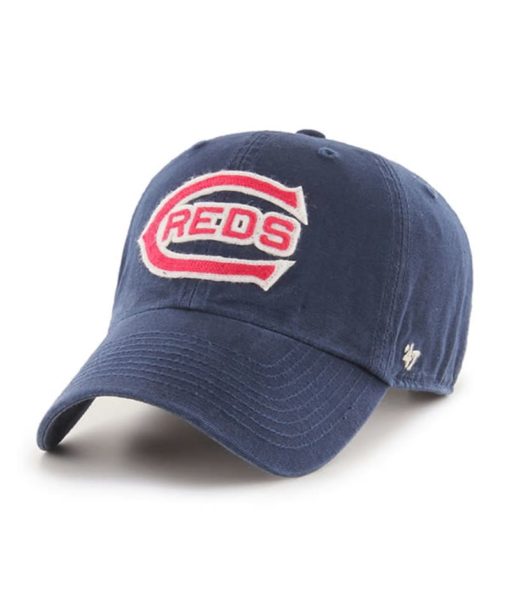 Cincinnati Reds 47 Brand Cooperstown Mclean Navy Clean Up Adjustable Hat