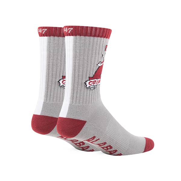 Alabama Crimson Tide Bolt Sport Socks Gray 47 Brand - Detroit Game Gear