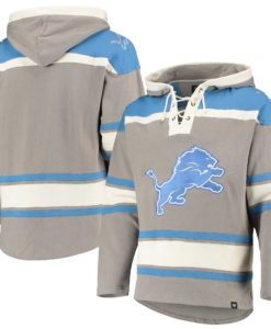 Detroit Lions Men's 47 Brand Wolf Gray Pullover Jersey Hoodie