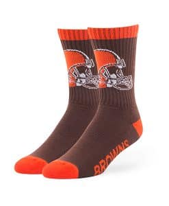 Cleveland Browns LARGE Bolt Sport Socks Brown 47 Brand