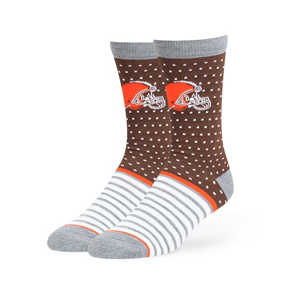 Cleveland Browns Willard Flat Knit Socks Brown 47 Brand