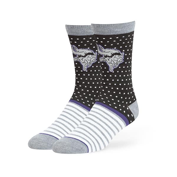 Minnesota Vikings Willard Flat Knit Socks Black 47 Brand
