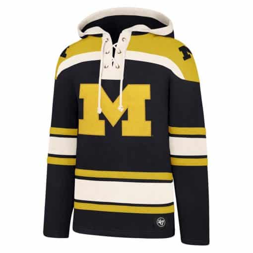 Michigan Wolverines Men's 47 Brand Navy Pullover Jersey Hoodie