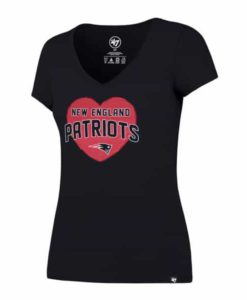 New England Patriots 47 Brand Women's Lux Sequins Midnight V-Neck Shirt