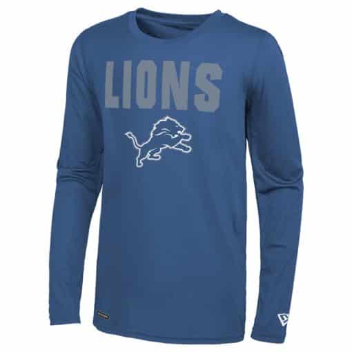 Detroit Lions Men's New Era Dri-Tek Blue Long Sleeve T-Shirt Tee