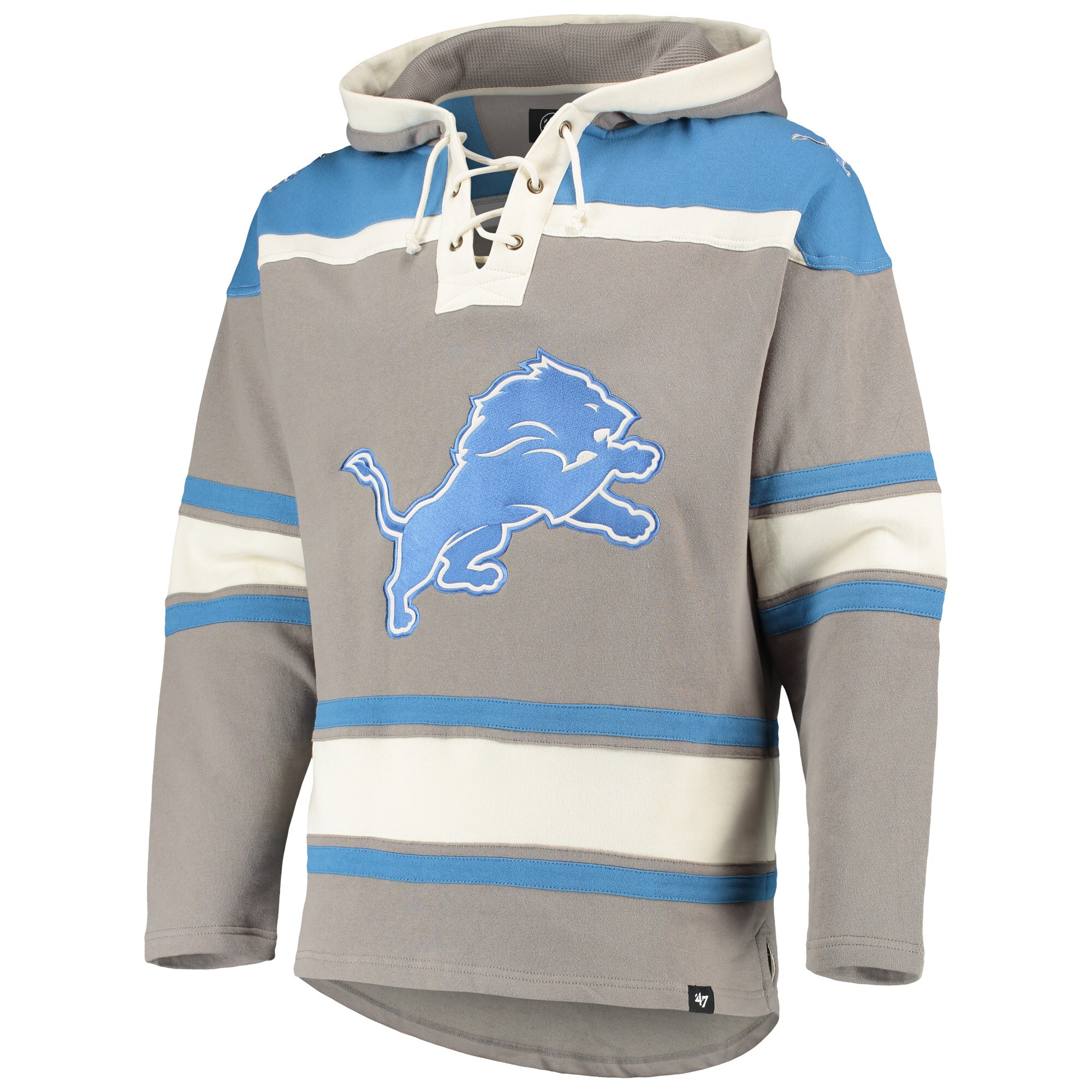 Detroit Lions Men's 47 Brand Wolf Gray Pullover Jersey Hoodie