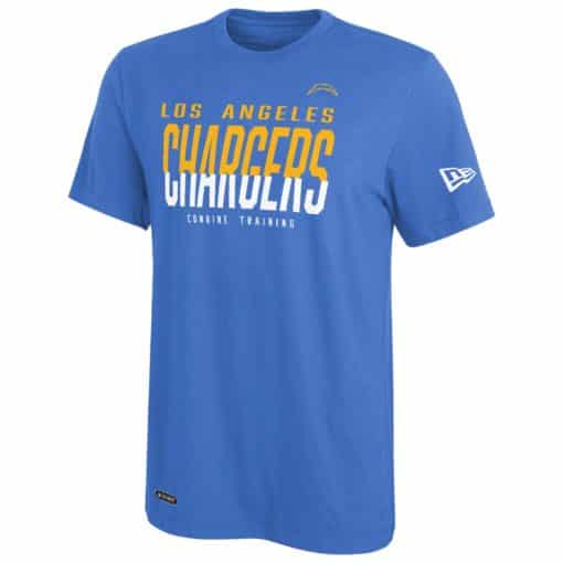 Los Angeles Chargers Men's New Era Blue Raz Split Line T-Shirt Tee