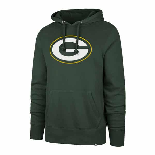 Green Bay Packers Men's 47 Brand Logo Dark Green Pullover Hoodie ...