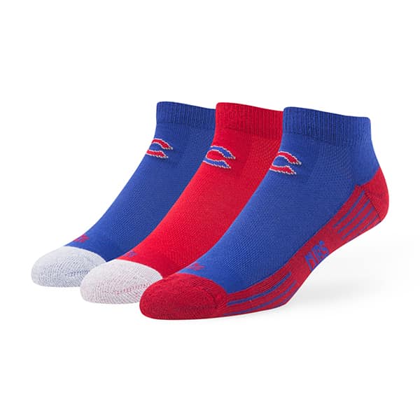 Chicago Cubs 47 Brand Motion Low Cut 3 PACK Socks - Detroit Game Gear