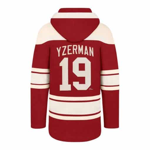 Steve Yzerman Detroit Red Wings Men's 47 Brand Red Vintage Pullover Jersey Hoodie
