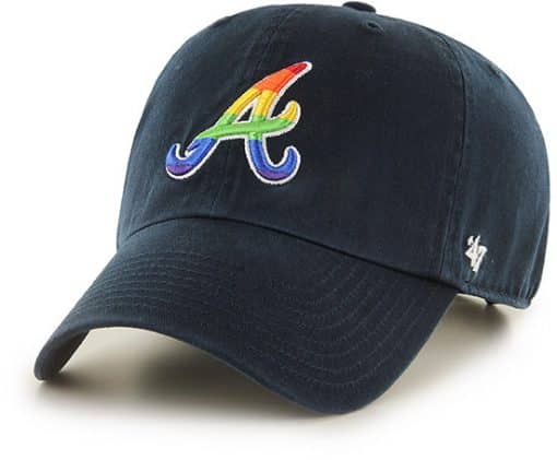 Atlanta Braves Pride Clean Up Navy 47 Brand Adjustable Hat