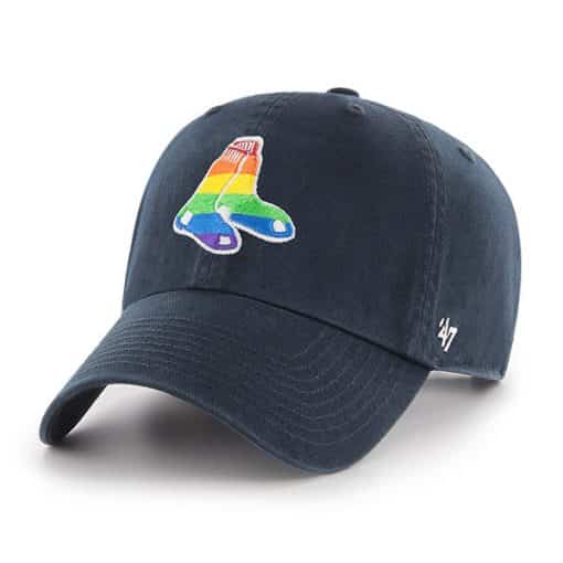 Boston Red Sox Pride Logo Clean Up Navy 47 Brand Adjustable Hat