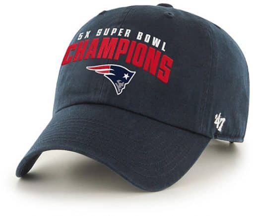 New England Patriots 5 x Super Bowl Champions Clean Up 47 Brand Adjustable Hat