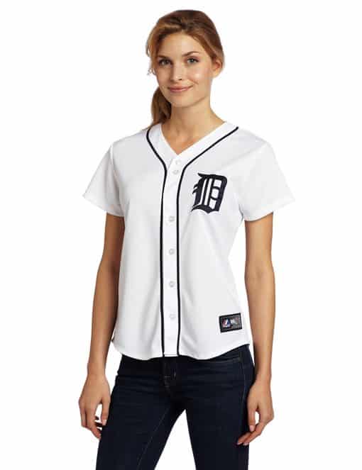 Detroit Tigers Women's Majestic White Home Replica Jersey