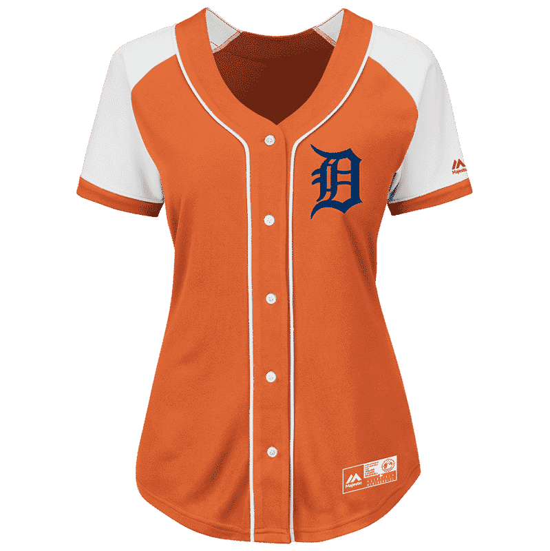 Detroit Tigers Women's SMALL Majestic Orange Alternate Jersey