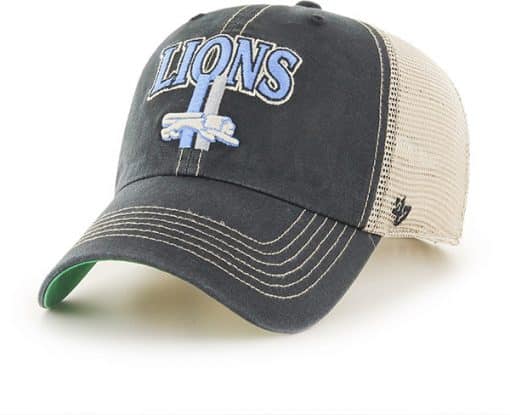 Detroit Lions Tuscaloosa Clean Up Vintage Black Classic 47 Brand Adjustable Hat