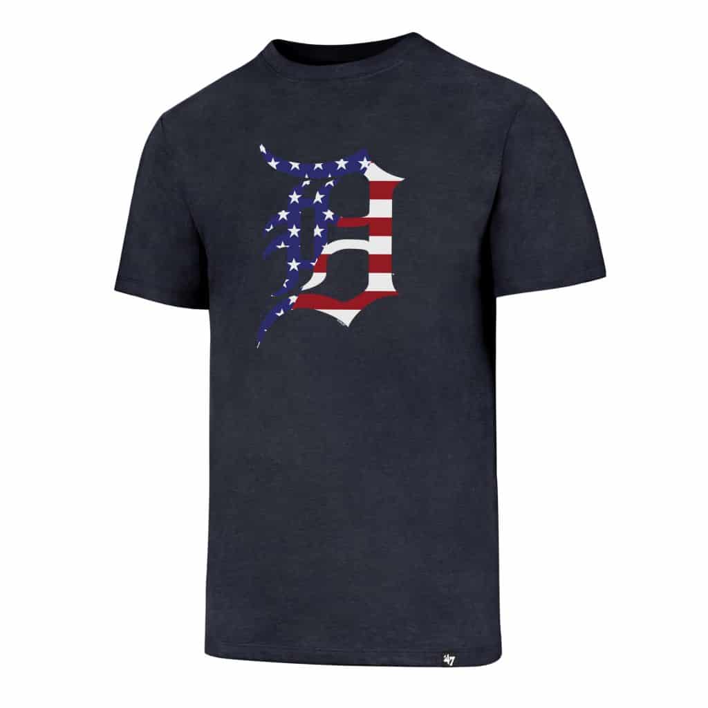 Detroit Tigers 47 Brand Men's Navy Stars & Stripes T-Shirt - Medium