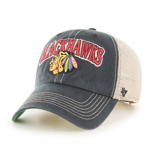 Chicago Blackhawks Tuscaloosa Clean Up Vintage Black 47 Brand Adjustable Hat