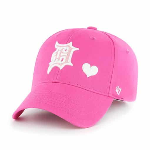 Detroit Tigers 47 Brand Bright Pink Girls KIDS Adjustable Hat