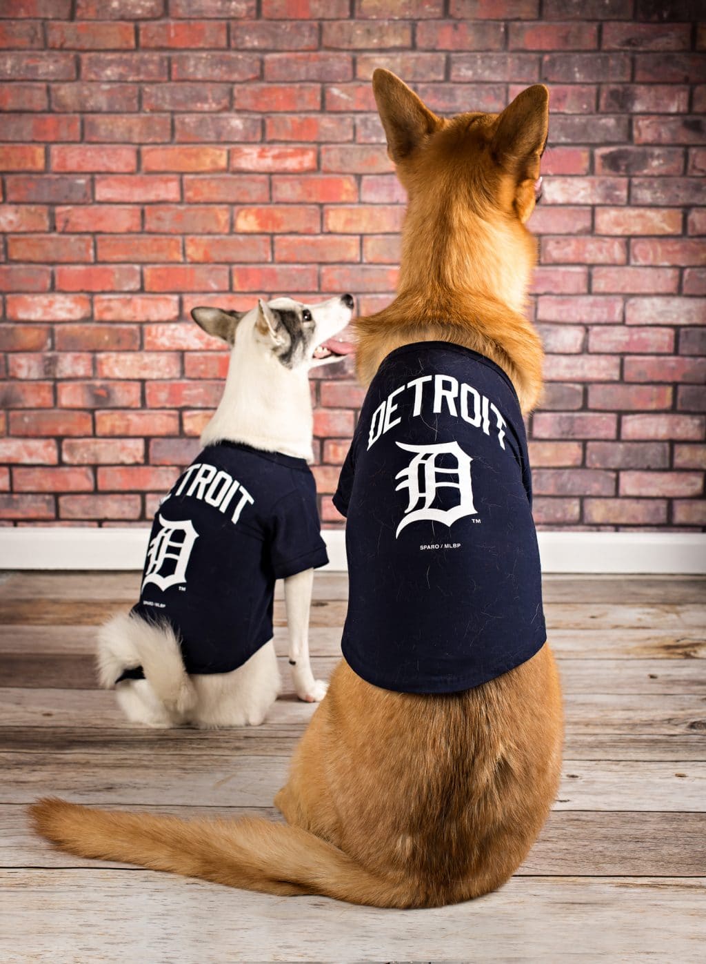 Detroit Tigers Navy Dog T-Shirt Tee - Large