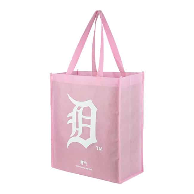 Detroit Tigers Pink Reusable Tote Grocery Bag