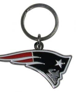 New England Patriots Chrome Logo Cut Keychain