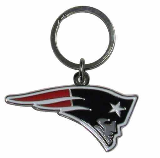New England Patriots Chrome Logo Cut Keychain