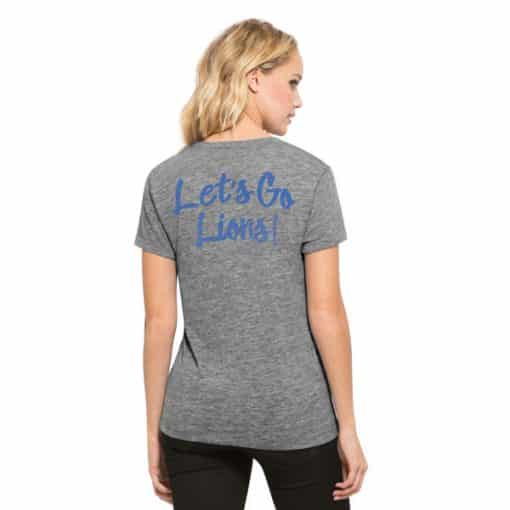 Detroit Lions 47 Brand Women's MVP Vintage Grey T-Shirt - Image 2