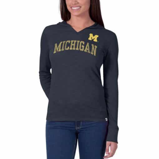 Michigan Wolverines Women's 47 Brand Navy Primetime Hoodie