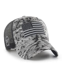 Operation Hat Trick Gray Digital Camo 47 Brand Mesh Snapback USA Flag Hat