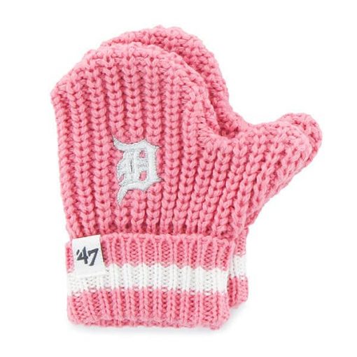 Detroit Tigers 47 Brand INFANT Pink Knit Mittens