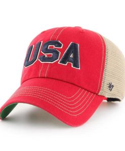 Operation Hat Trick Clean Up Trawler Red 47 Brand Adjustable USA Flag Hat