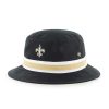 New Orleans Saints 47 Brand Striped Black Bucket Hat