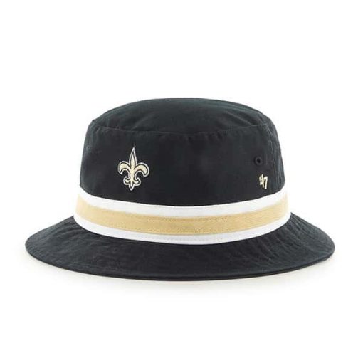 New Orleans Saints 47 Brand Striped Black Bucket Hat