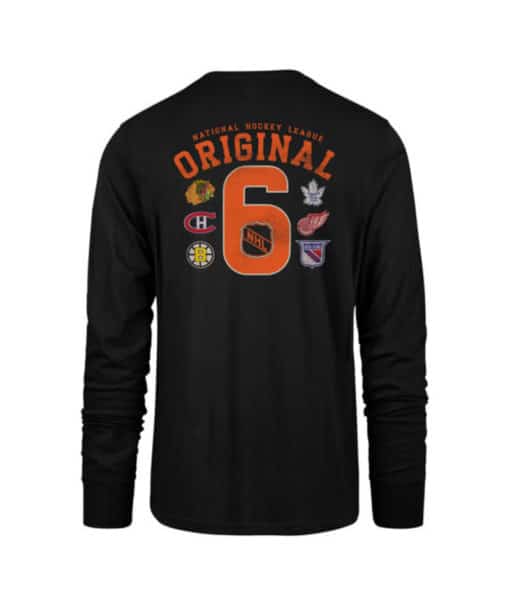 Original Six Men's 47 Brand Black Long Sleeve T-Shirt Tee