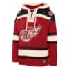 Detroit Red Wings Men's 47 Brand Vintage Red Black Pullover Jersey Hoodie