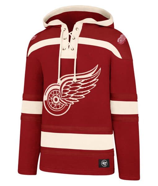 Detroit Red Wings Men's 47 Brand Red Pullover Jersey Hoodie Detroit