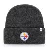 Pittsburgh Steelers 47 Brand Brain Freeze Black Gray Cuff Knit Hat