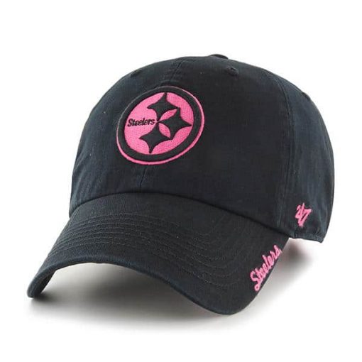 Pittsburgh Steelers Women's Skyler Clean Up Pink Black 47 Brand Hat