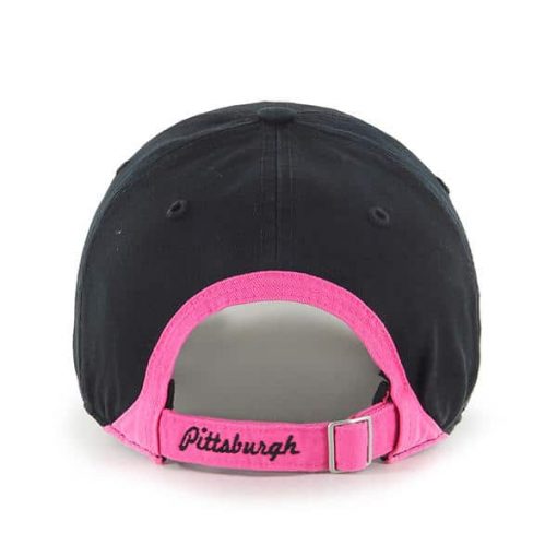 Pittsburgh Steelers Women's Skyler Clean Up Pink Black 47 Brand Hat Back