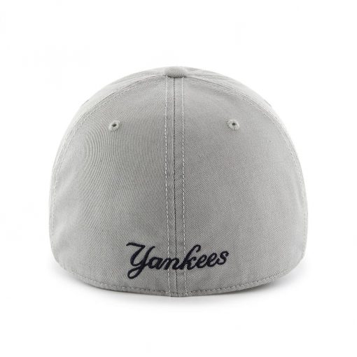 New York Yankees 47 Brand Franchise Gray Navy Logo Fitted Hat Back
