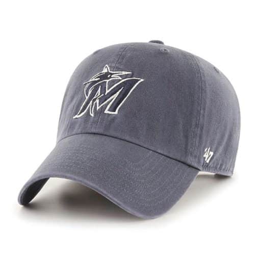 Miami Marlins 47 Brand Vintage Navy Clean Up Adjustable Hat