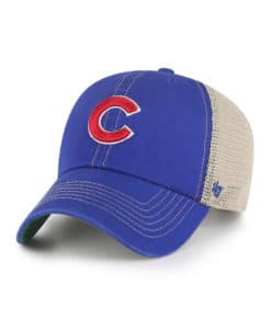 Chicago Cubs 47 Brand Blue Trawler Khaki Mesh Clean Up Snapback Hat