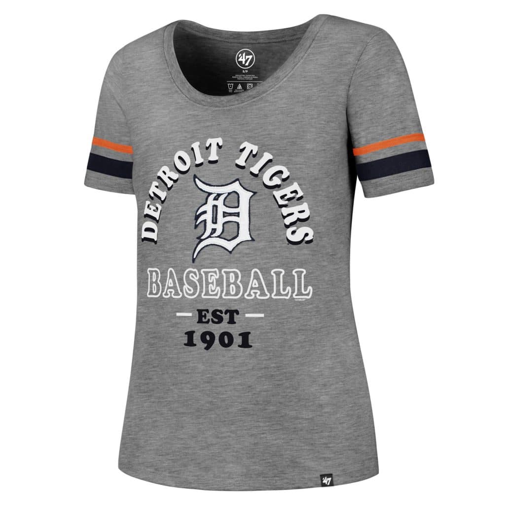 Detroit Tigers Womens 47 Brand Home Run Scoop Long Sleeve T-Shirt