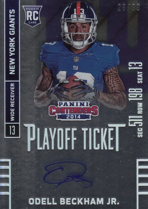 2014 Panini Contenders ODELL BECKHAM JR PLAYOFF TICKET AUTO RC 28/99