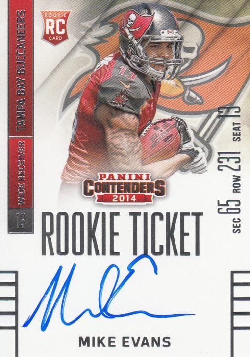 2014 Panini Contenders MIKE EVANS ROOKIE TICKET AUTO RC No.236